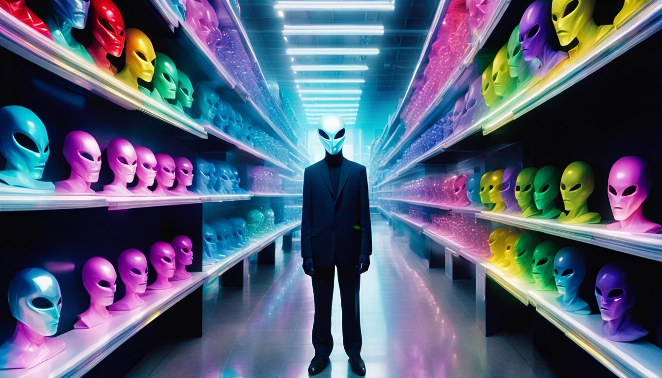 Alien in Mask Store: Magic Surrealism