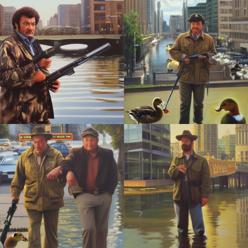 Columbo Duck Hunting, Oil Painting by James Gurney