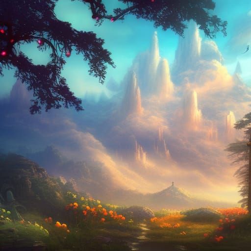 Fantastical Deep Color Landscape Art