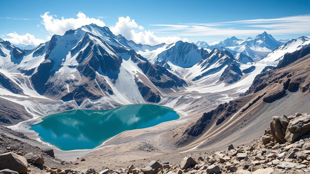 Roopkund Glacial Lake in Himalaya: Hyperrealistic 3D Landsca...