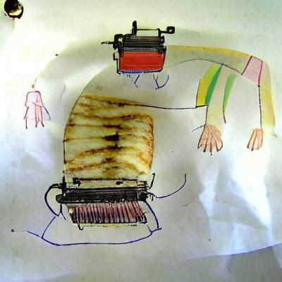 Whimsical Child's Drawing: Human Panini Press
