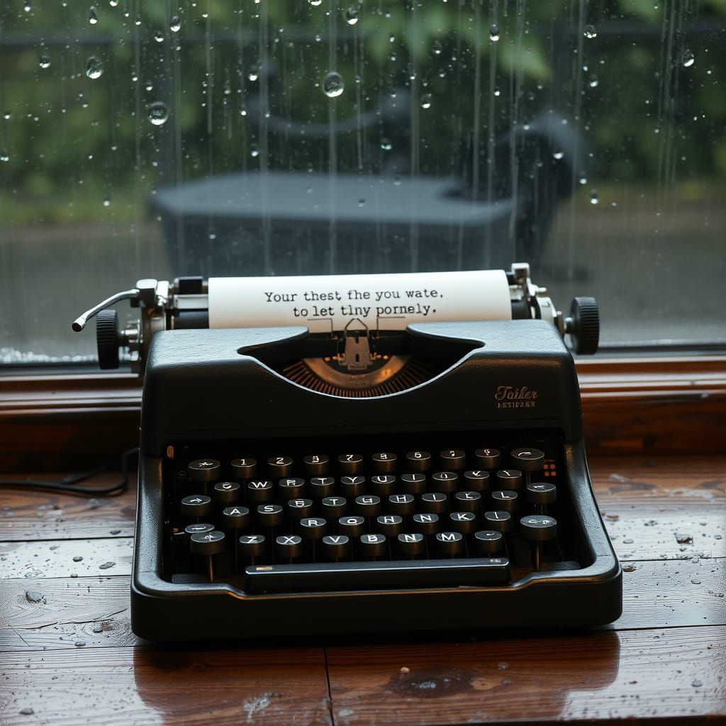 Vintage Typewriter Creates Rainy Day Poetry