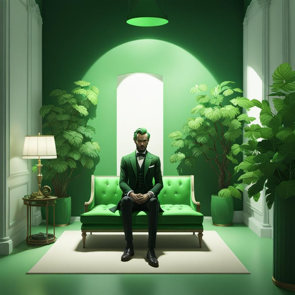 Anime-Inspired 3D Art: Lincoln in Green Room