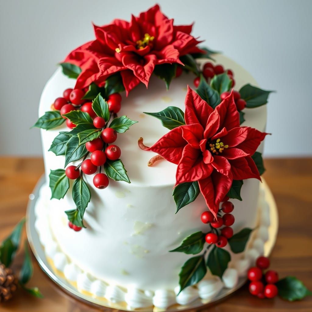 Luxurious Christmas Cake in Dutch Still-Life Style