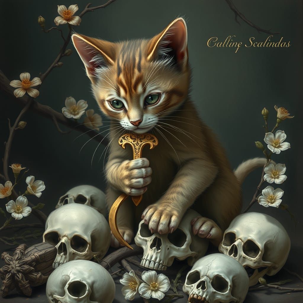 La Parca: Persian Cat as Death in Somber Scene