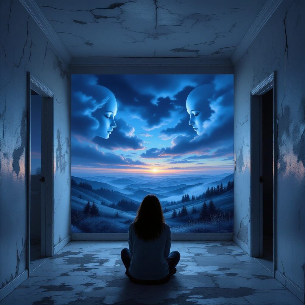 Melancholic Interior Landscape in Victorian Style