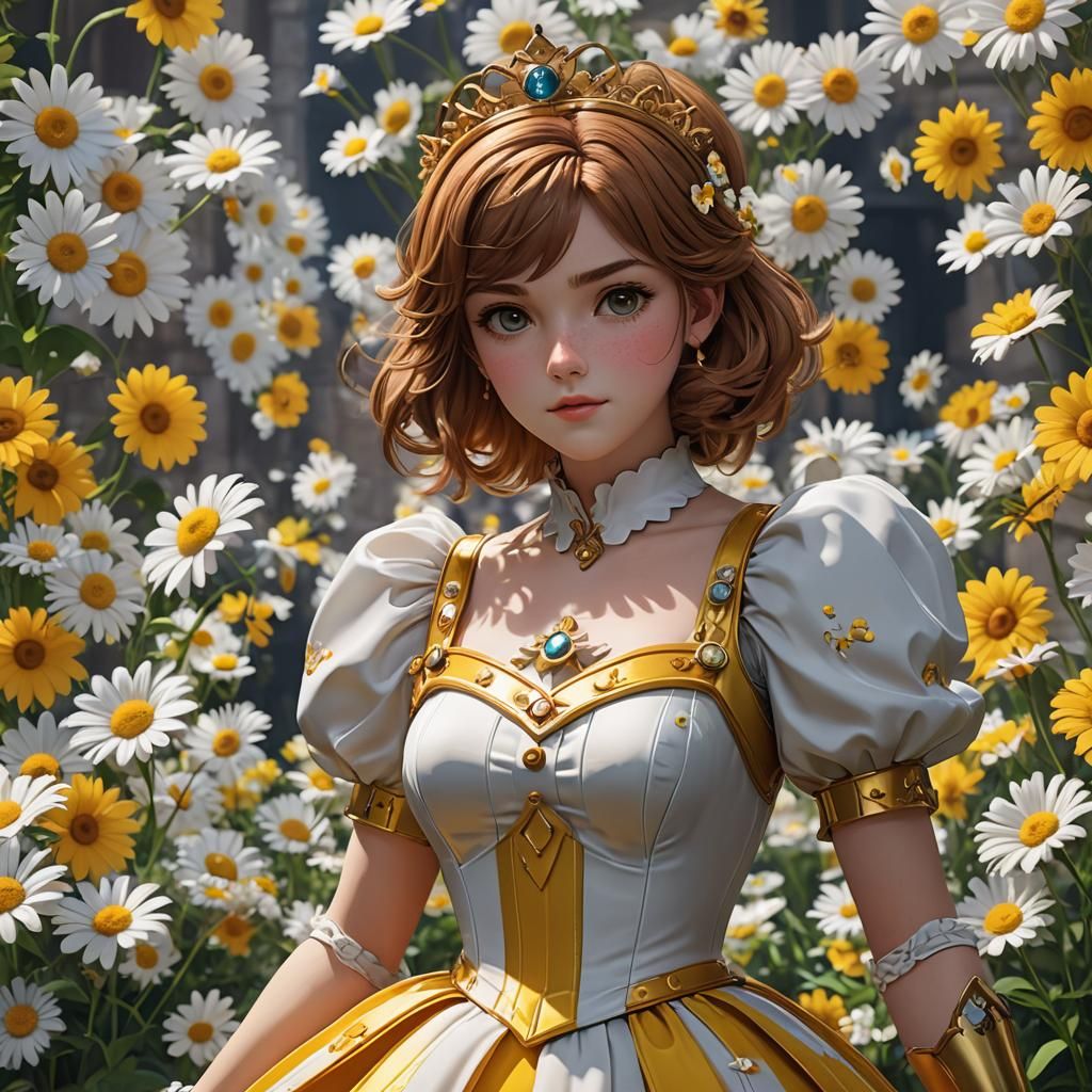 Princess Daisy in Detailed 3D Anime Art