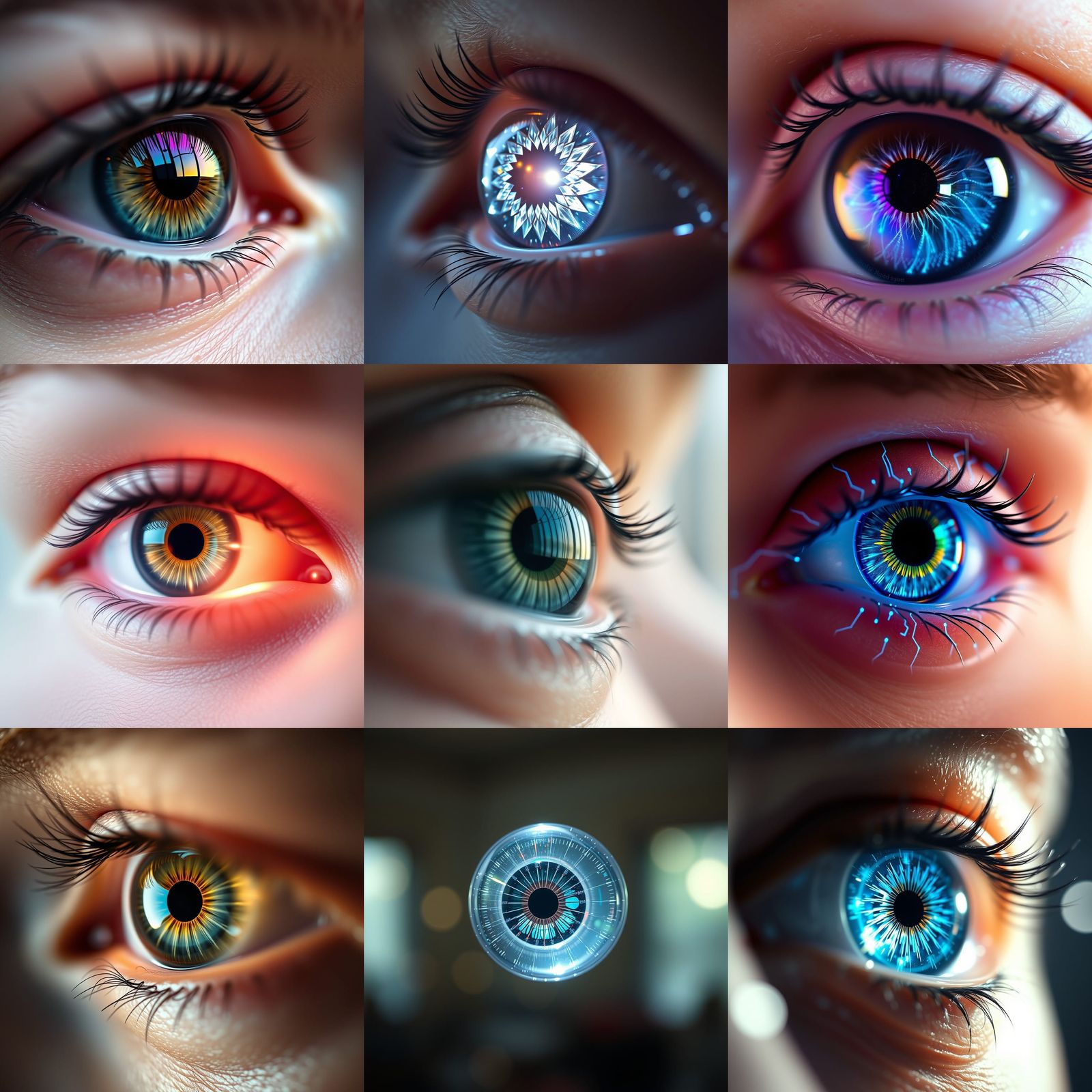 Striking Hologram Eye with Bokeh and Natural Lighting