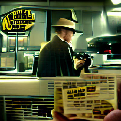 Futuristic Cityscape at Night in Cyberpunk Style