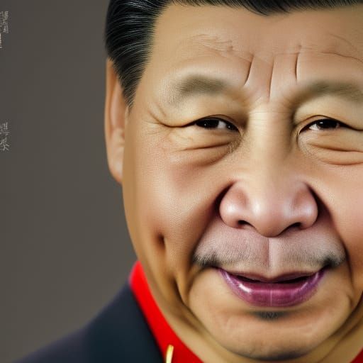 Xi Jinping Portrait with Dog in Professional Style