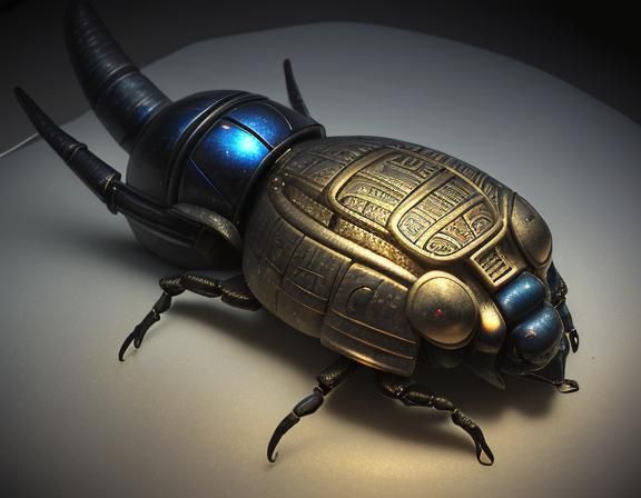 Bio-Mechanical Scarab Beetle in Giger Style