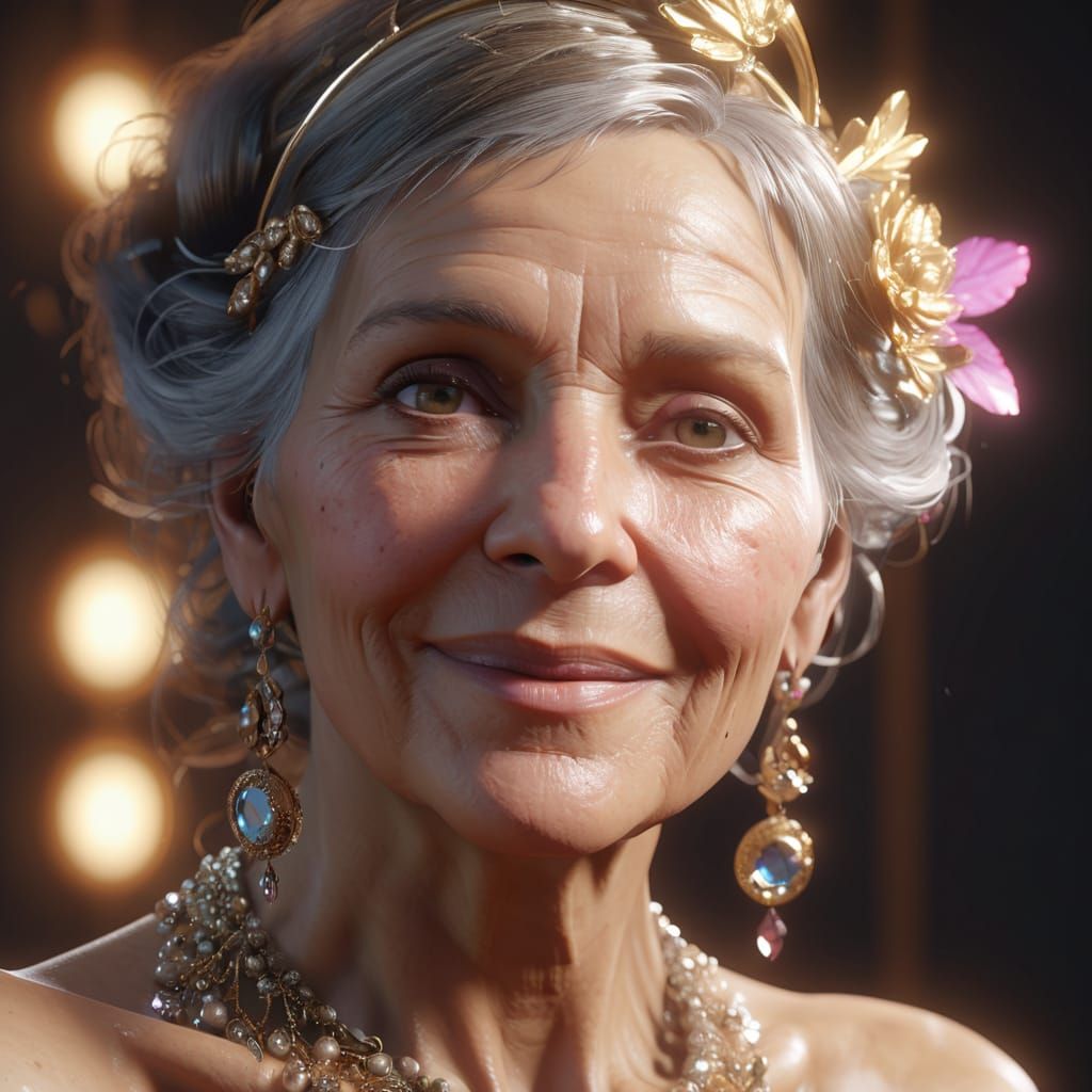 Elegant Mature Woman in Rich Attire