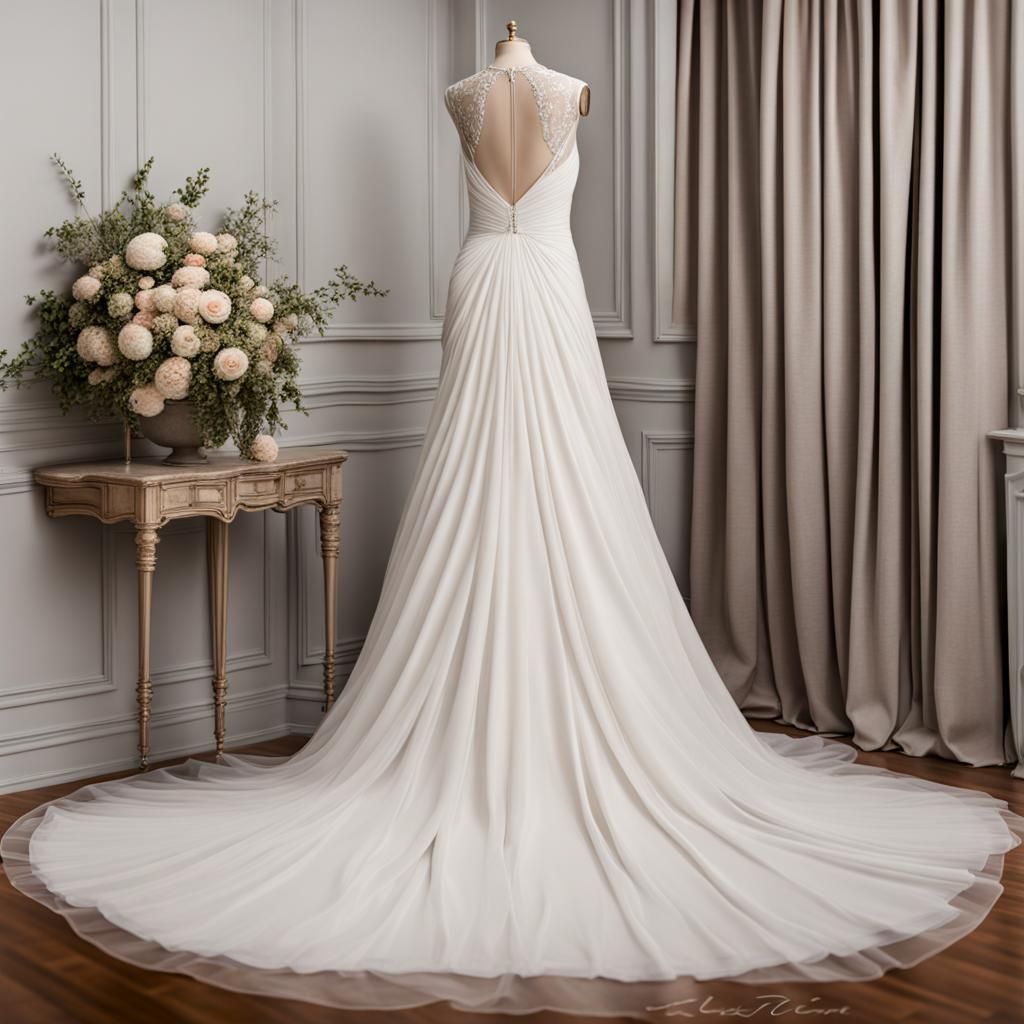 Elegant Flowing Wedding Gown: Professional Photography