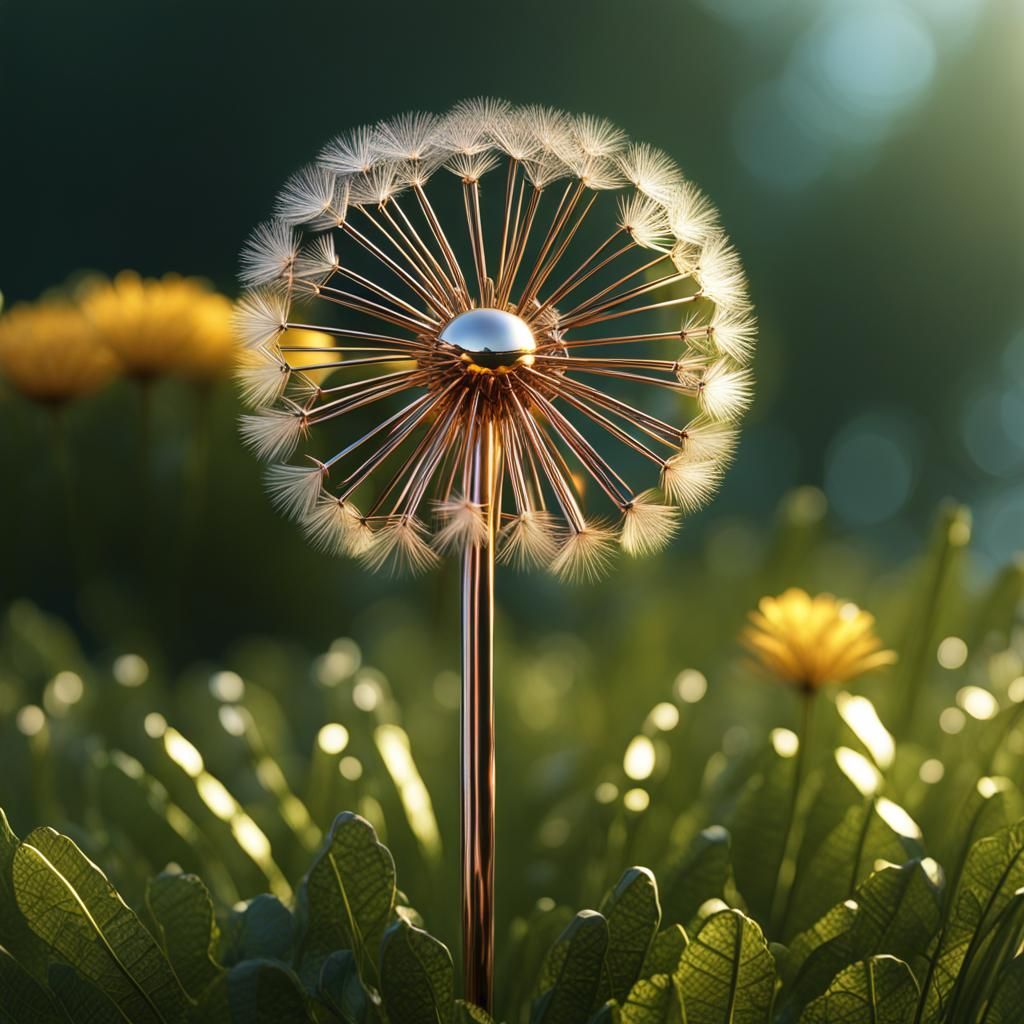 Fantastical Metal Dandelion Steampunk Masterpiece