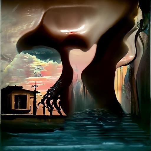 Surreal Stranger Things Scene in Dali Style