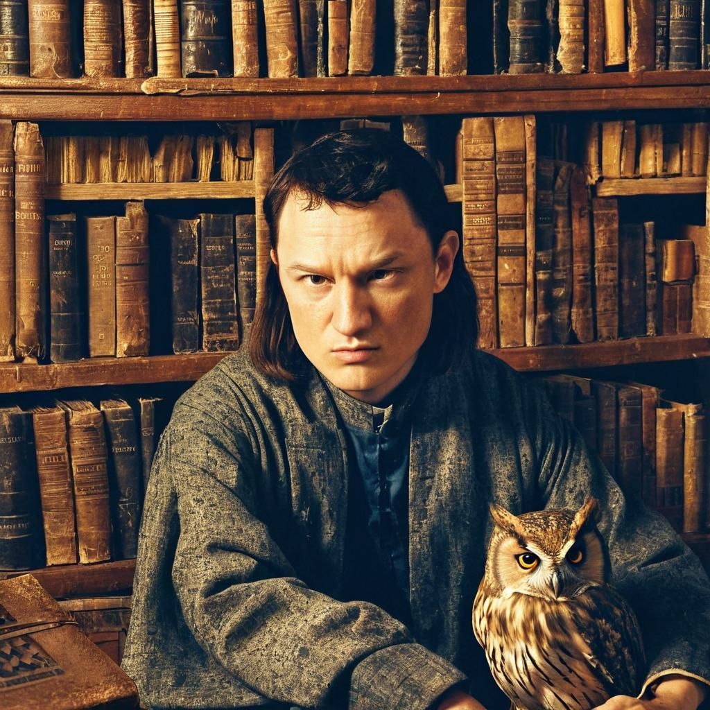 Library Portrait in Vermeer-Inspired Photorealistic Style