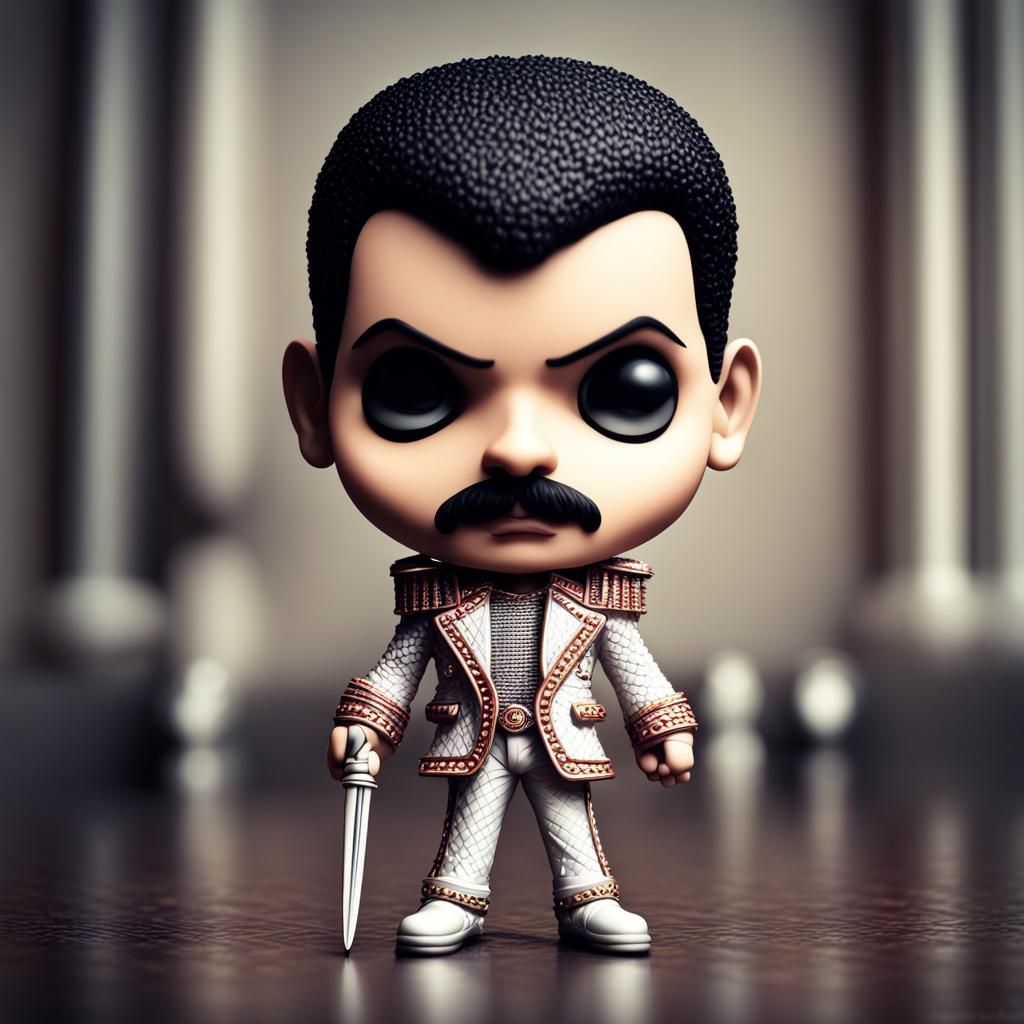 Hyperrealistic Chibi of Freddie Mercury in HDR