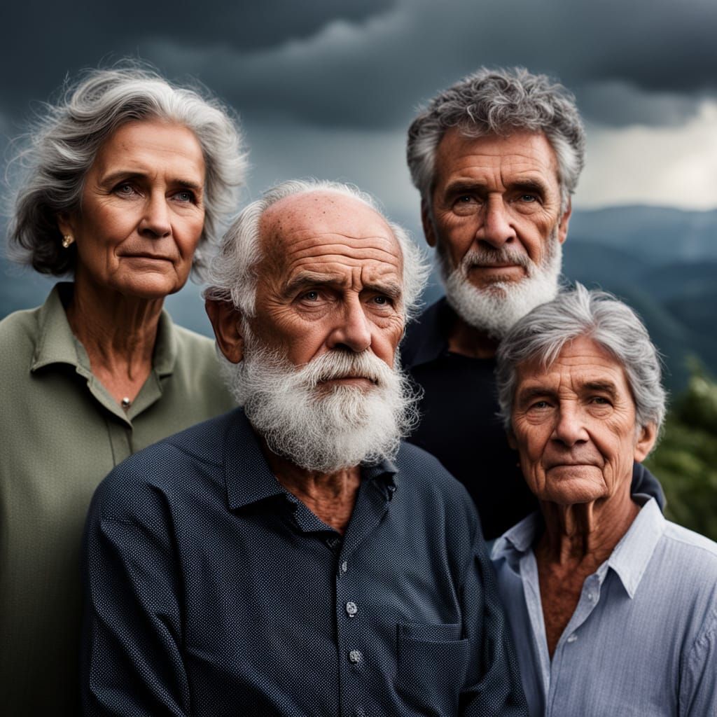 Italian Family Portrait on a Hilltop in Italy