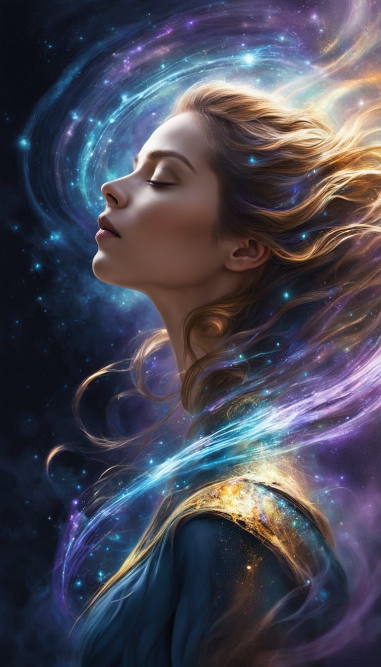 Galactic Goddess in Profound Meditation