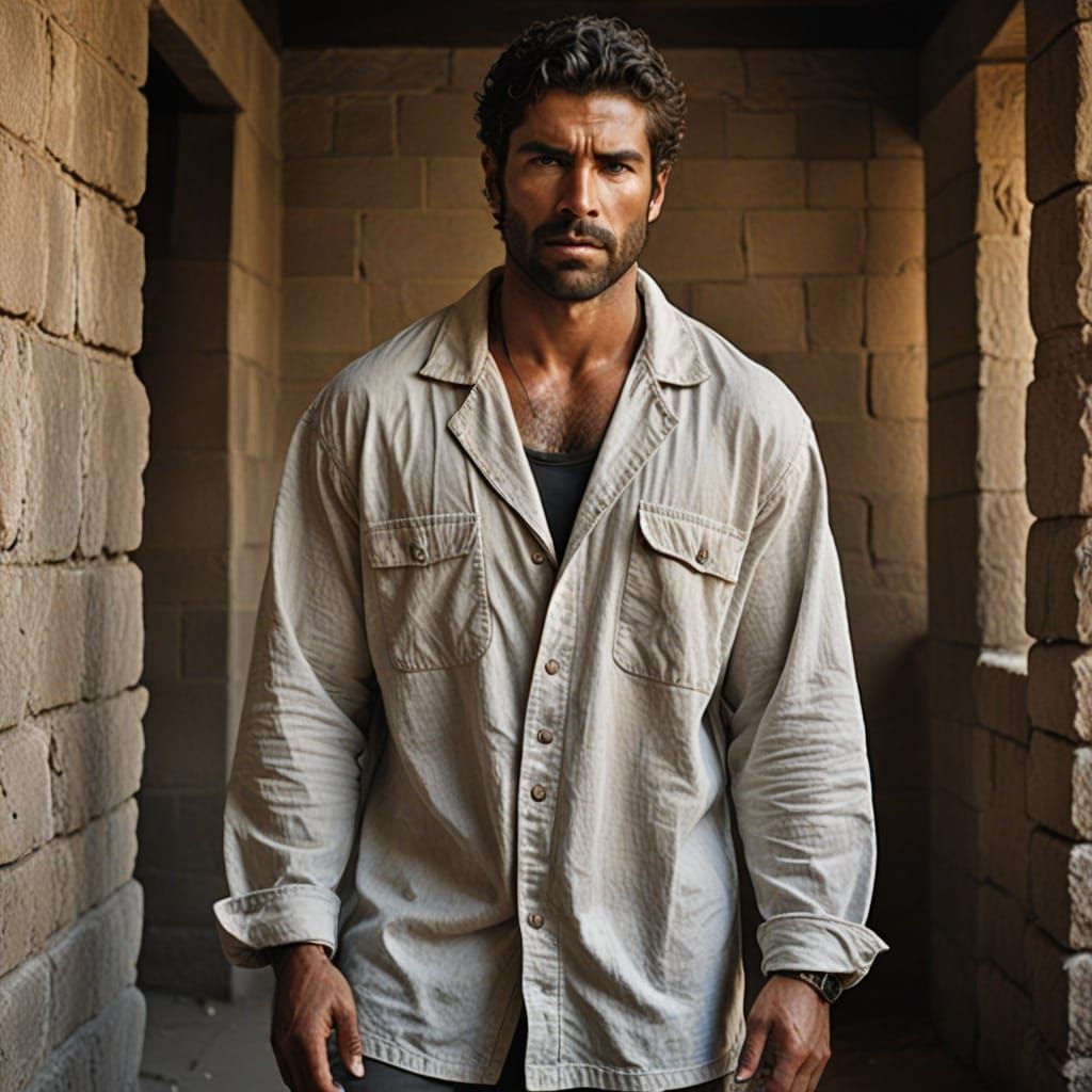 Sculpted Male Form in Dynamic Pose