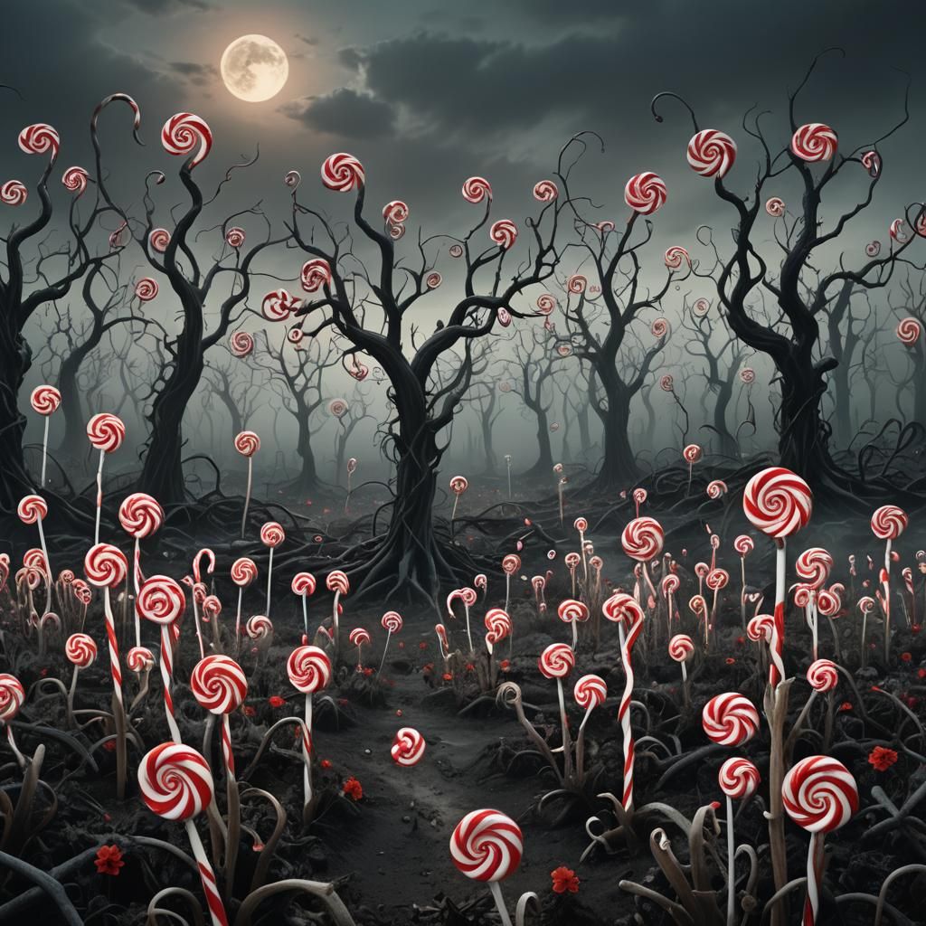 Surreal Candy Hellscape Inspired by Doré