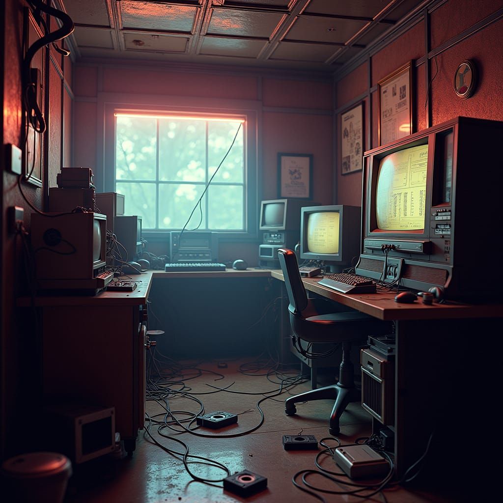 Retro-Futuristic Cyberpunk Internet Dreamscape