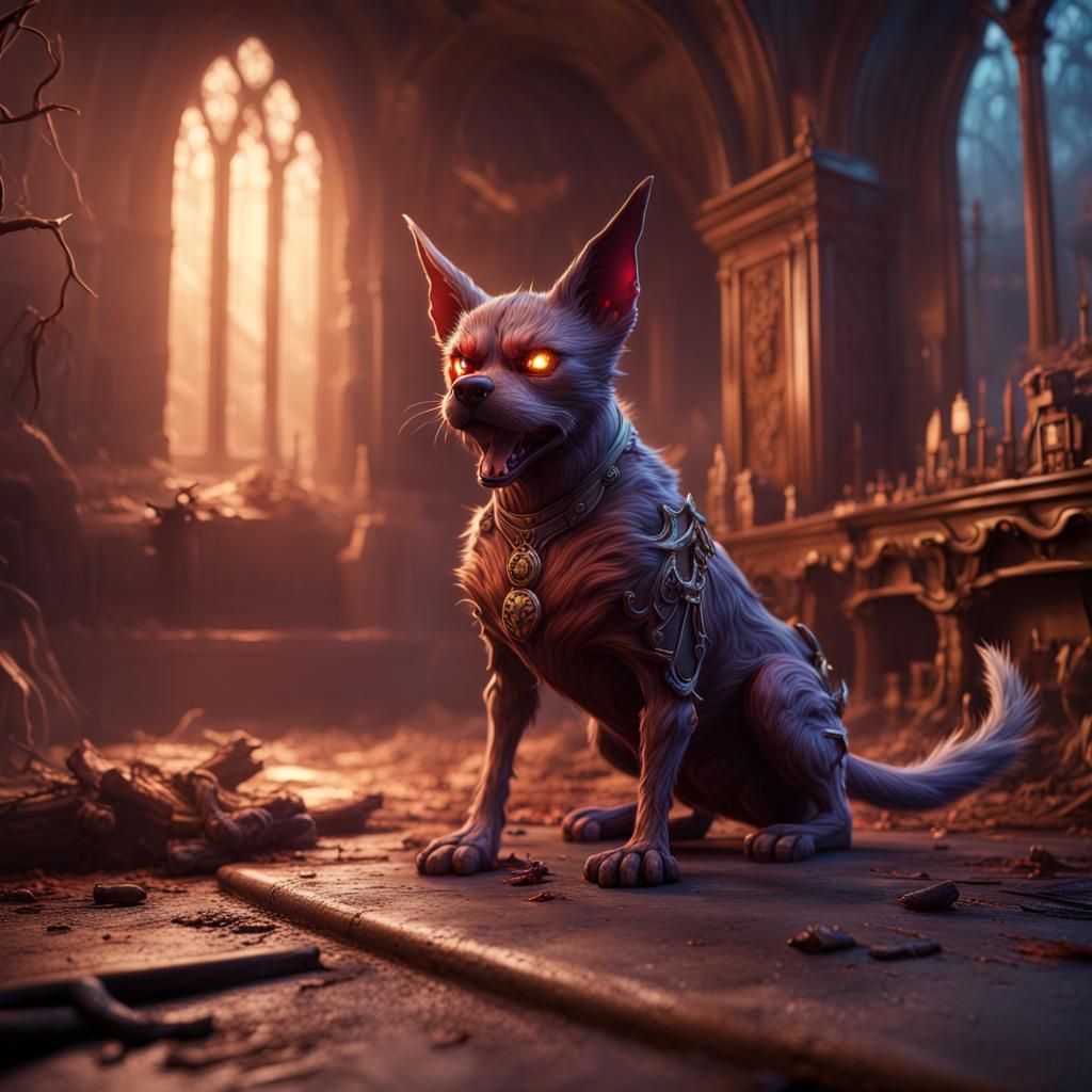 Demonic Catdog Concept Art in Unreal Engine 5