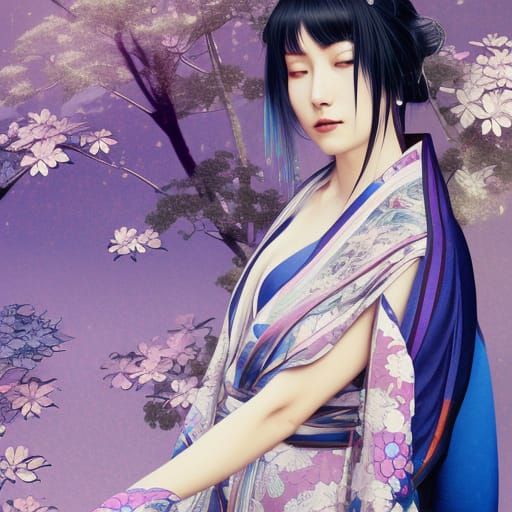 Yuki Onna in Kimono: Art Nouveau Style