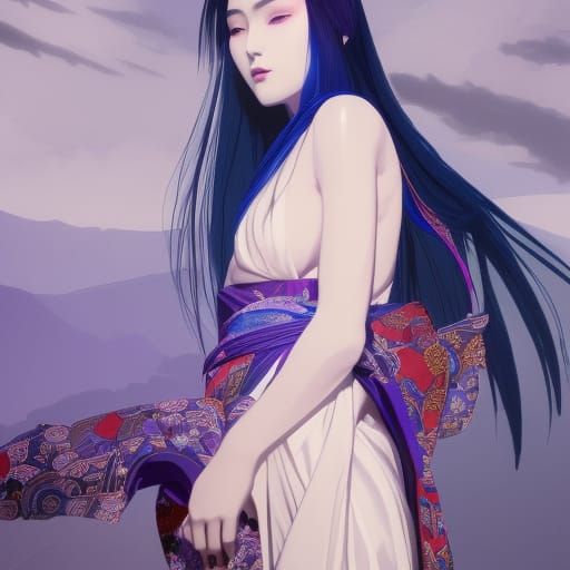 Yuki Onna in Kimono: Art Nouveau Concept
