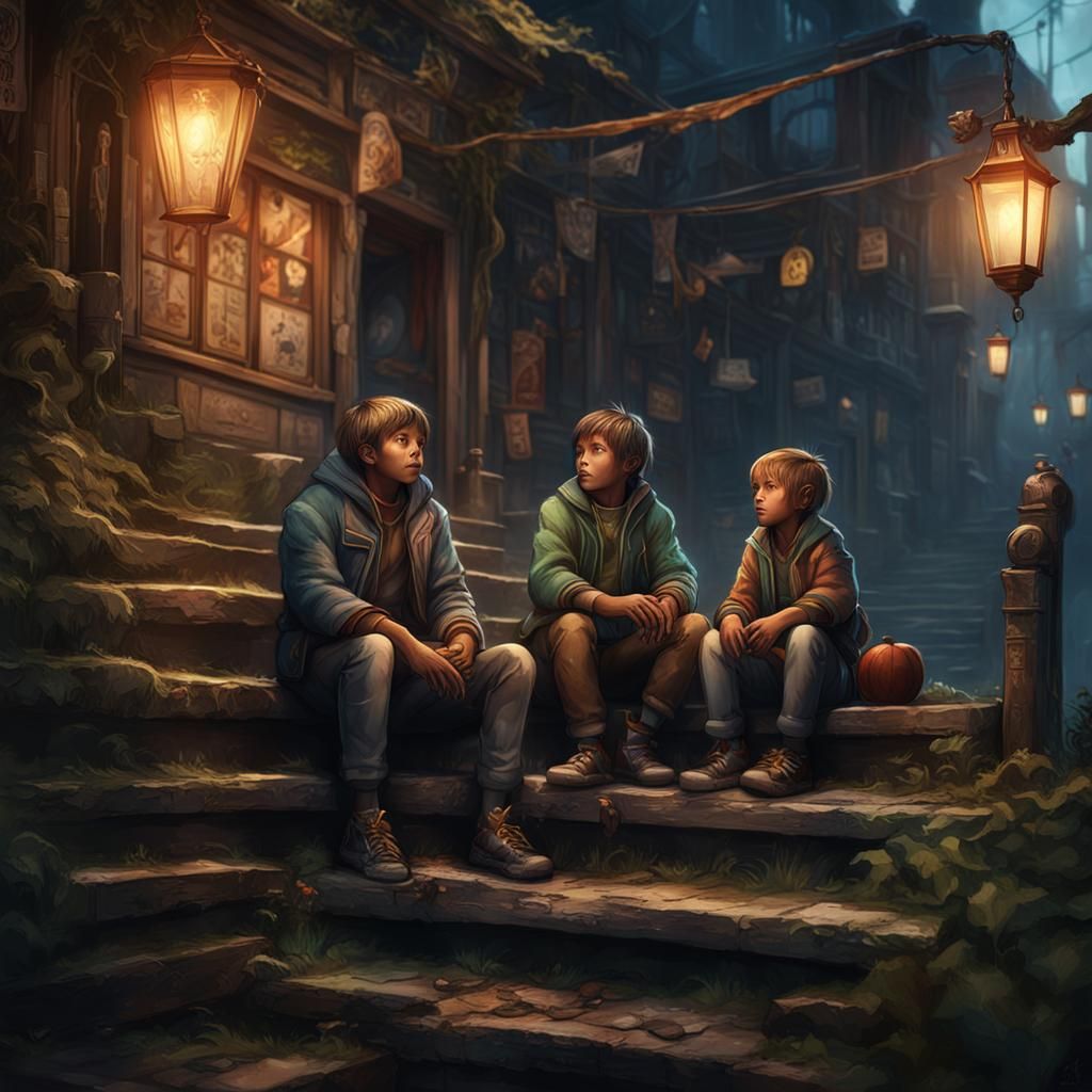 Nostalgic Reunion: Matte Painting of Shared Memories