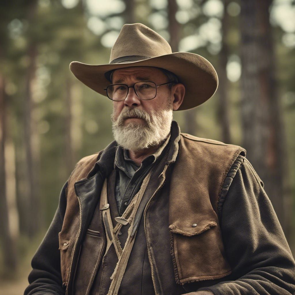 Old West Sheriff in Cinematic Film Still