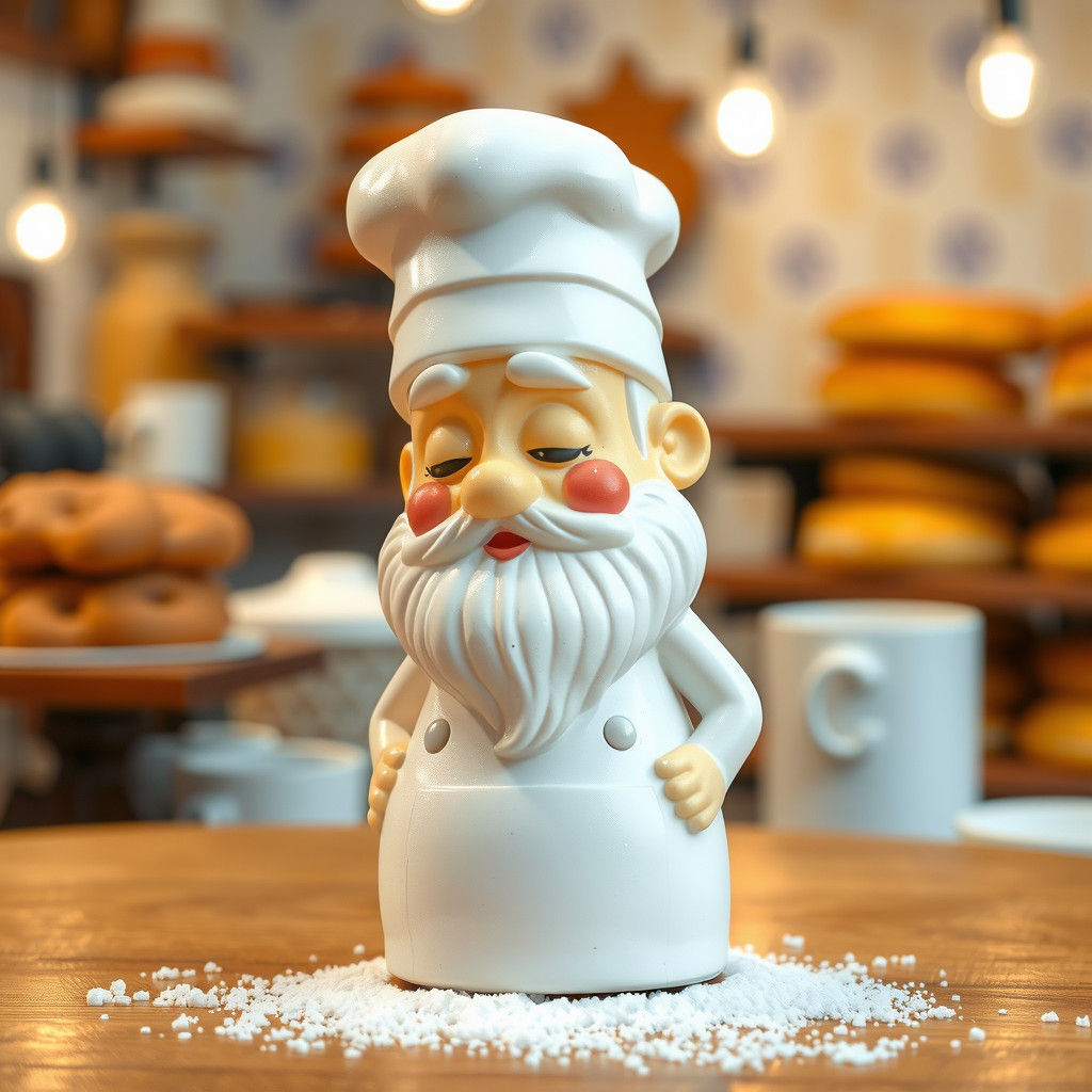 Cute Chibi Baker Salt Shaker in Bakery