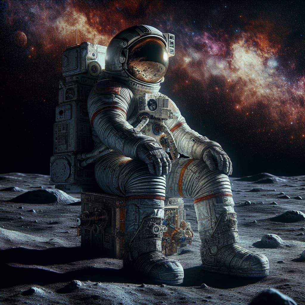 Astronaut on the Moon in Photorealistic Style