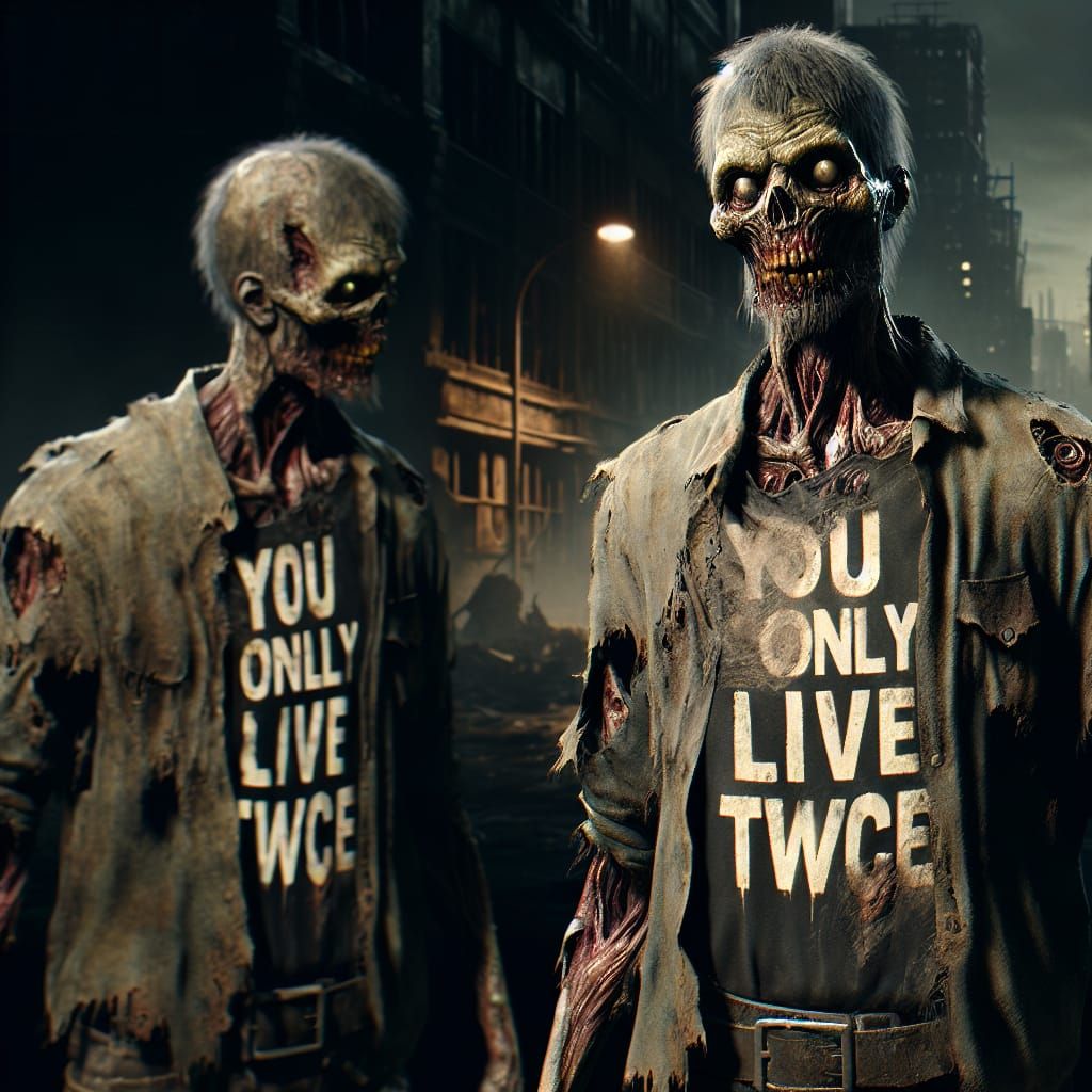 Undead Figure in Dystopian Cityscape