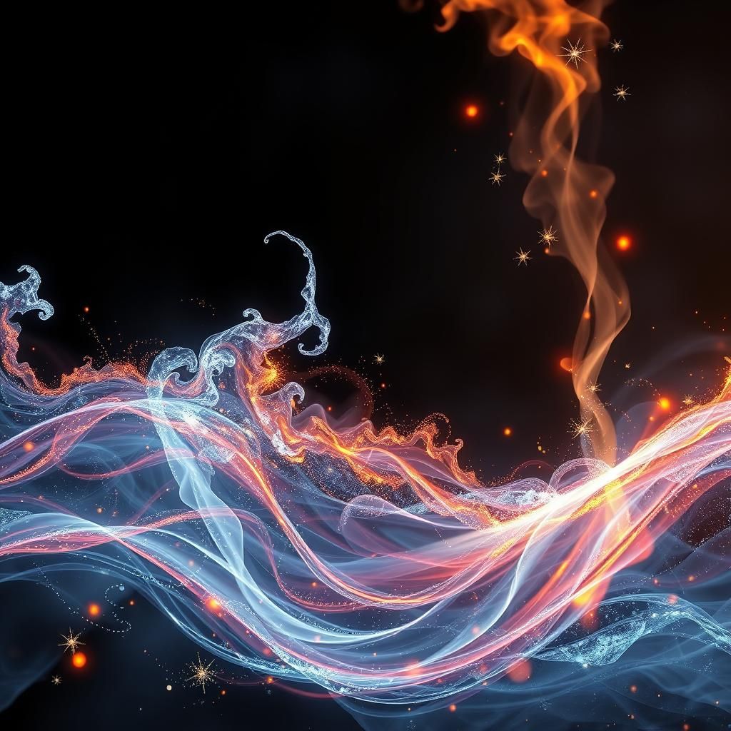 Ethereal Fire and Ice Dance in Matte Painting Style