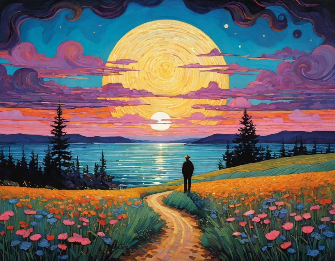 Wildflowers Dancing in Sunset Glow