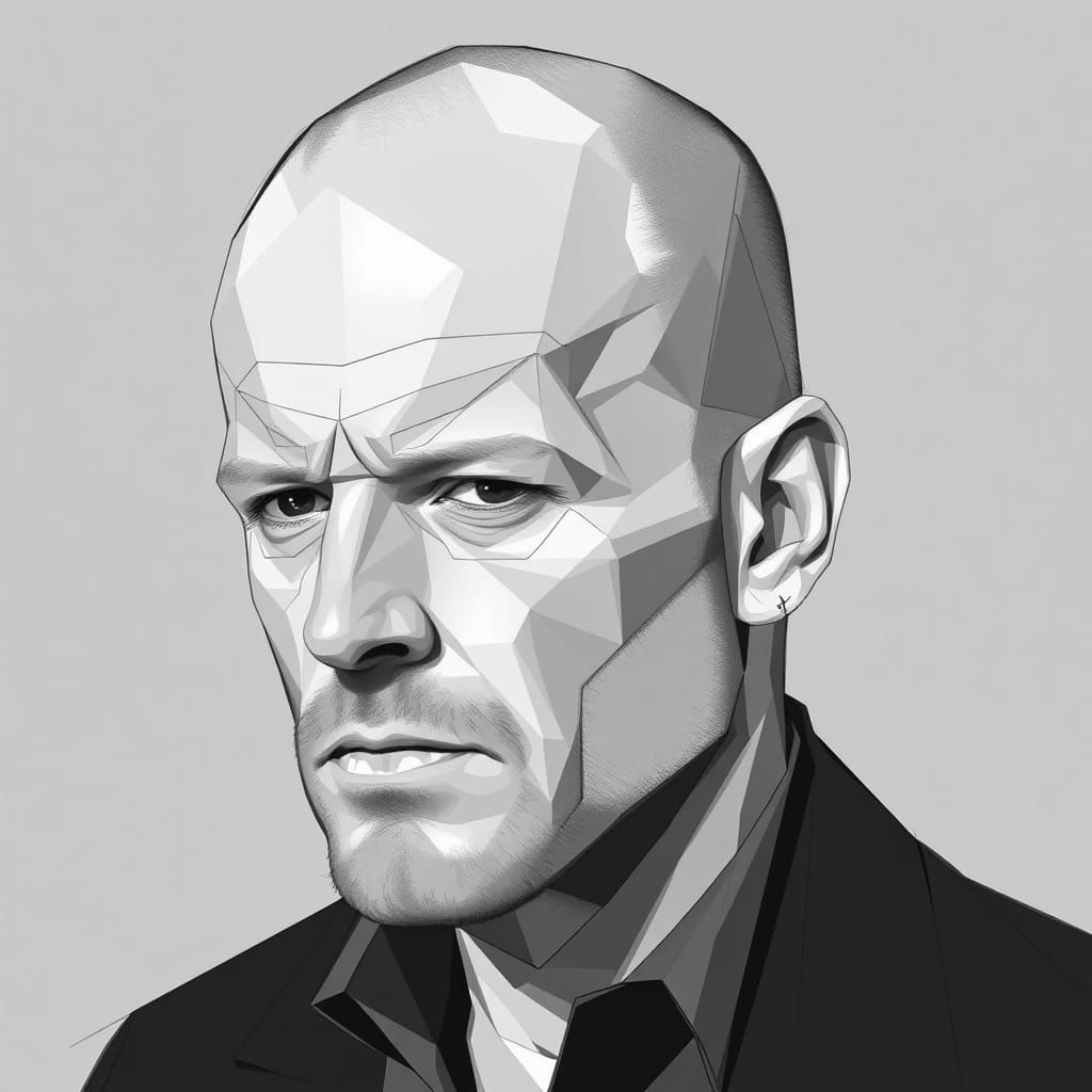 Cubist Portrait of Woody Harrelson in Geometric Fauvism