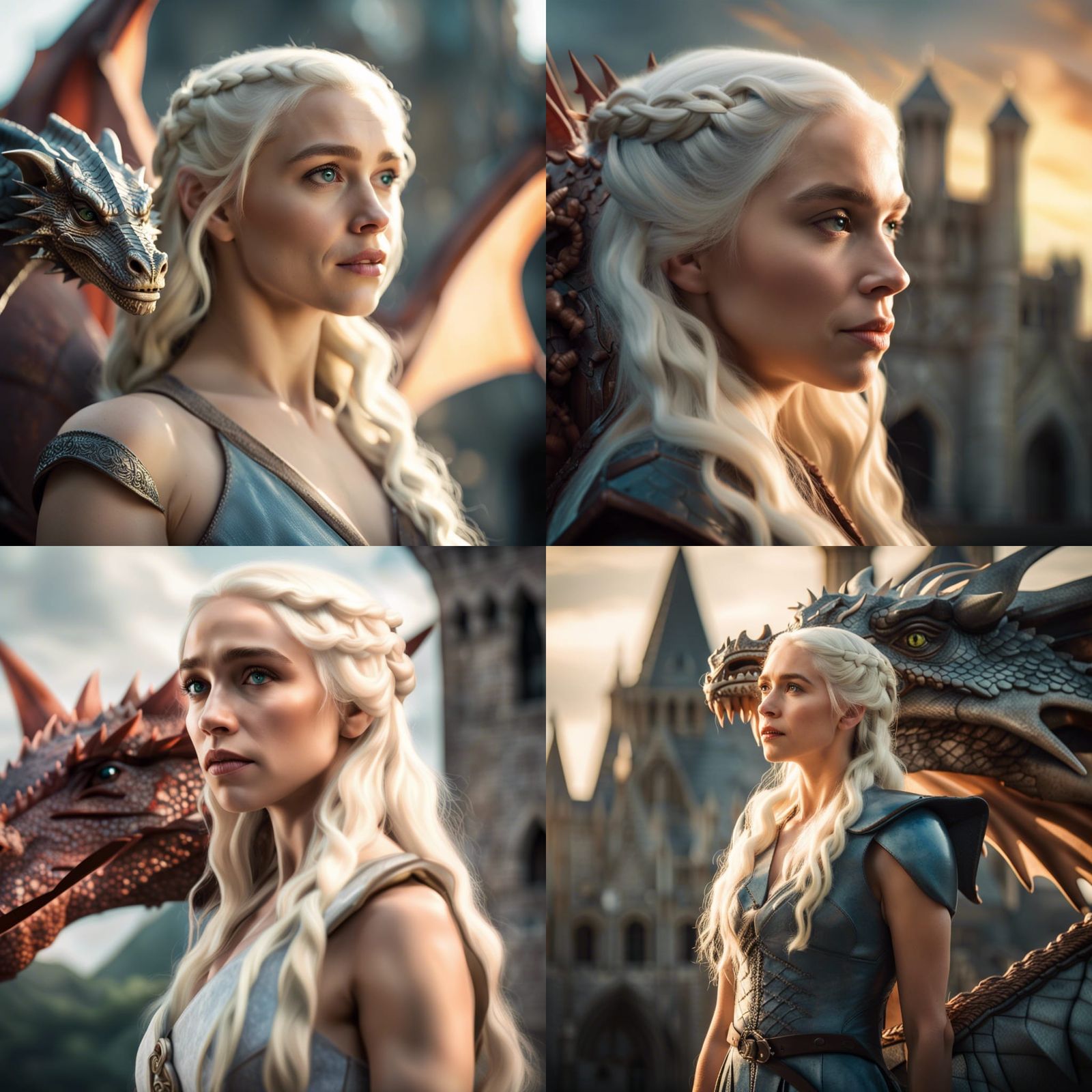 Daenerys Targaryen with Dragon: Realistic Photography