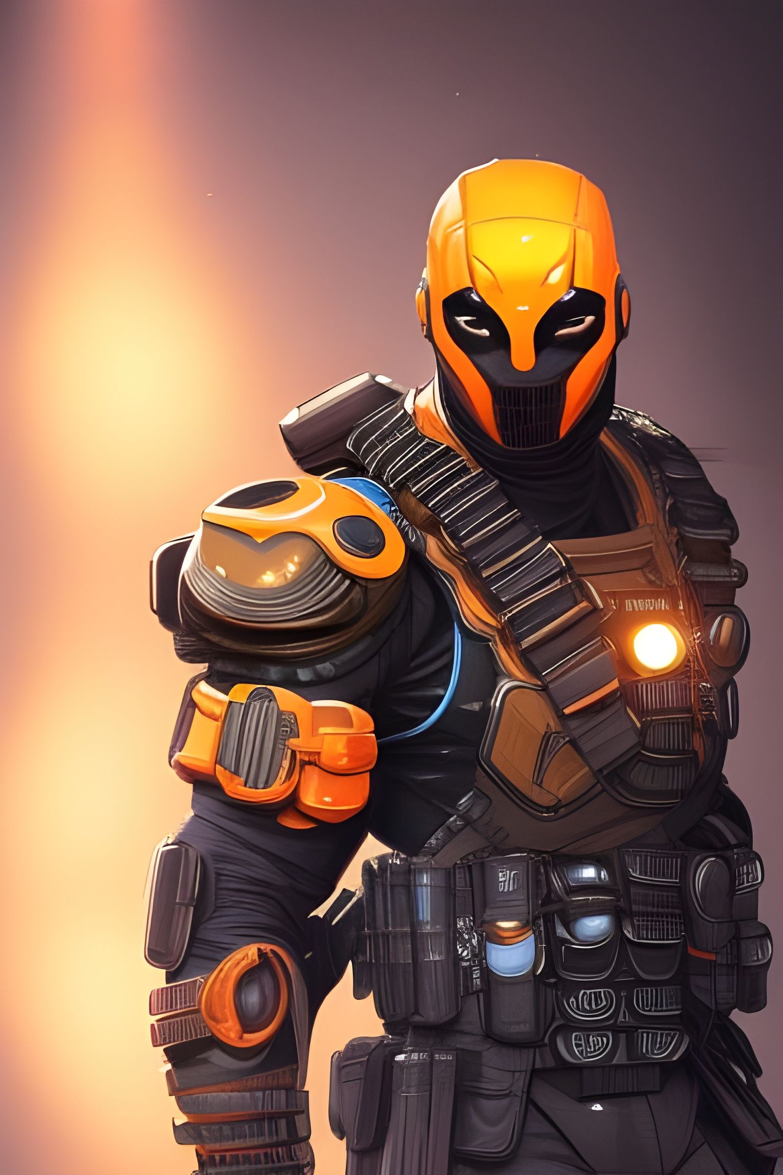 Deathstroke Glamour Portrait with Glowing Lights