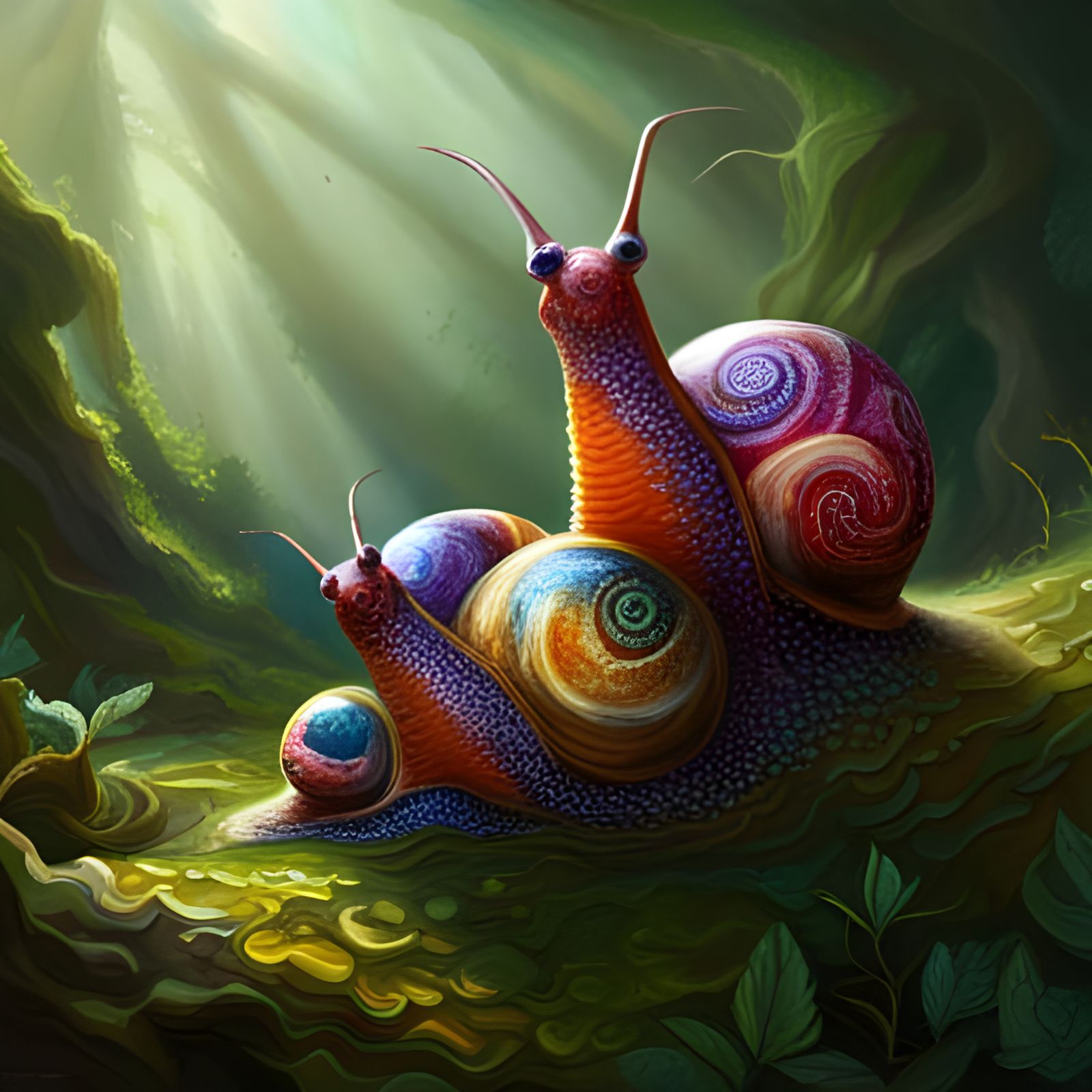 Jeweled Giant Snails Digital Rendering