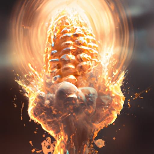 Exploding Corn Cob: Epic Cinematic Digital Art