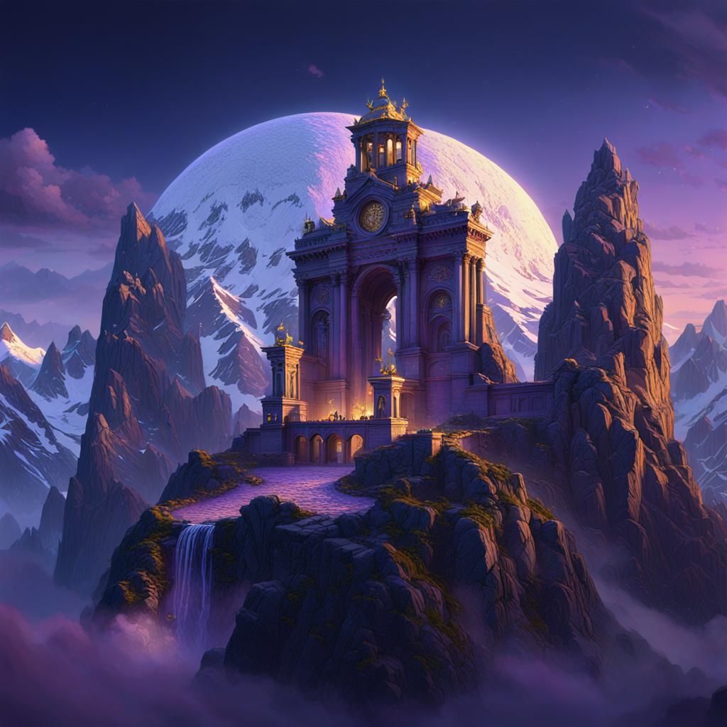 Mount Olympus Dawn: Dark Fantasy Concept Art