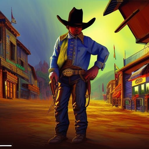 Wild West Sheriff in Comic Book Style