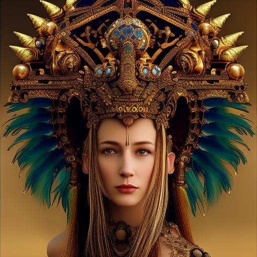 Majestic Headdress: Epic Digital Matte Painting