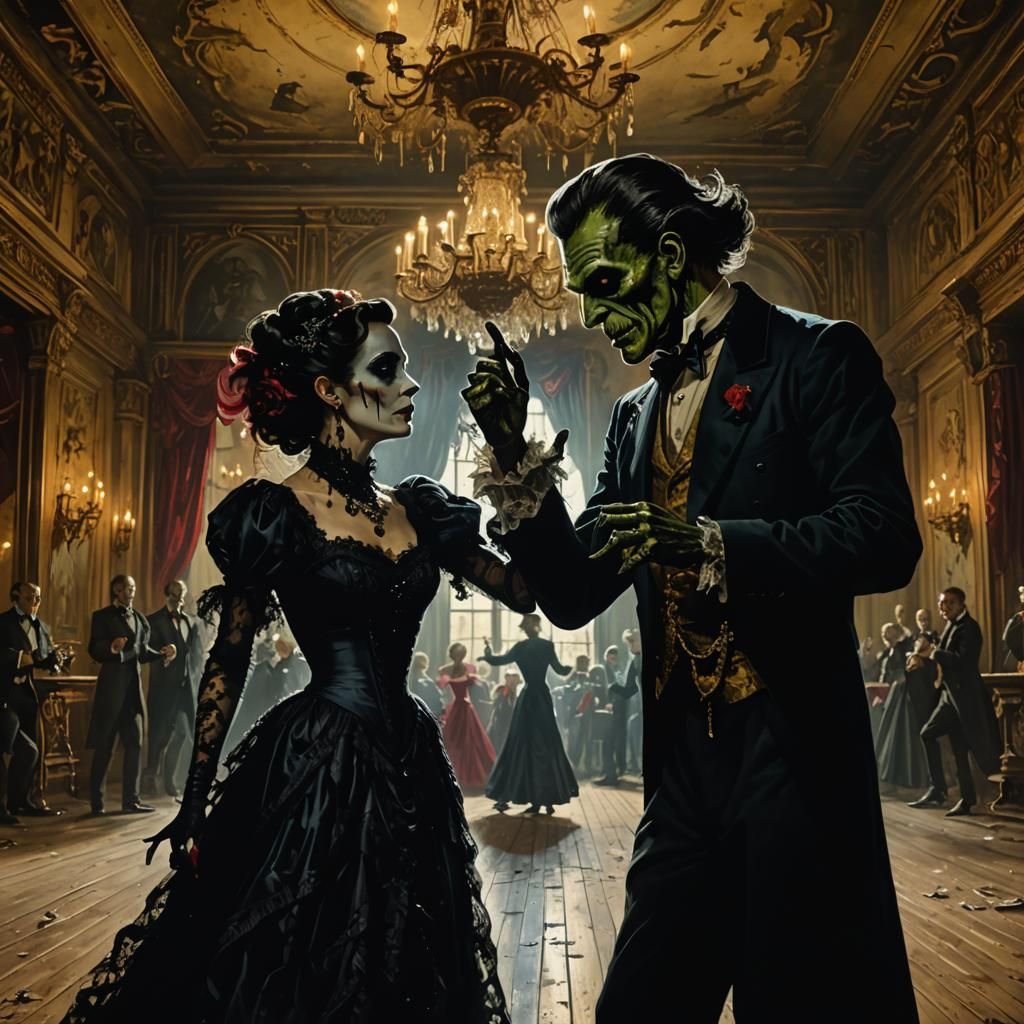 Monsters Ballroom Dancing in Victorian Gothic Style