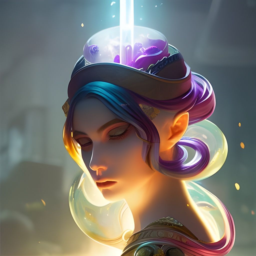 Potion Bottle with Galactic Landscape in Gothic Style