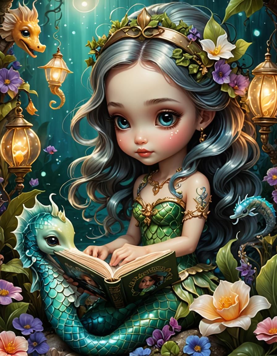 Mermaid's Garden: A Mystical Digital Art Scene