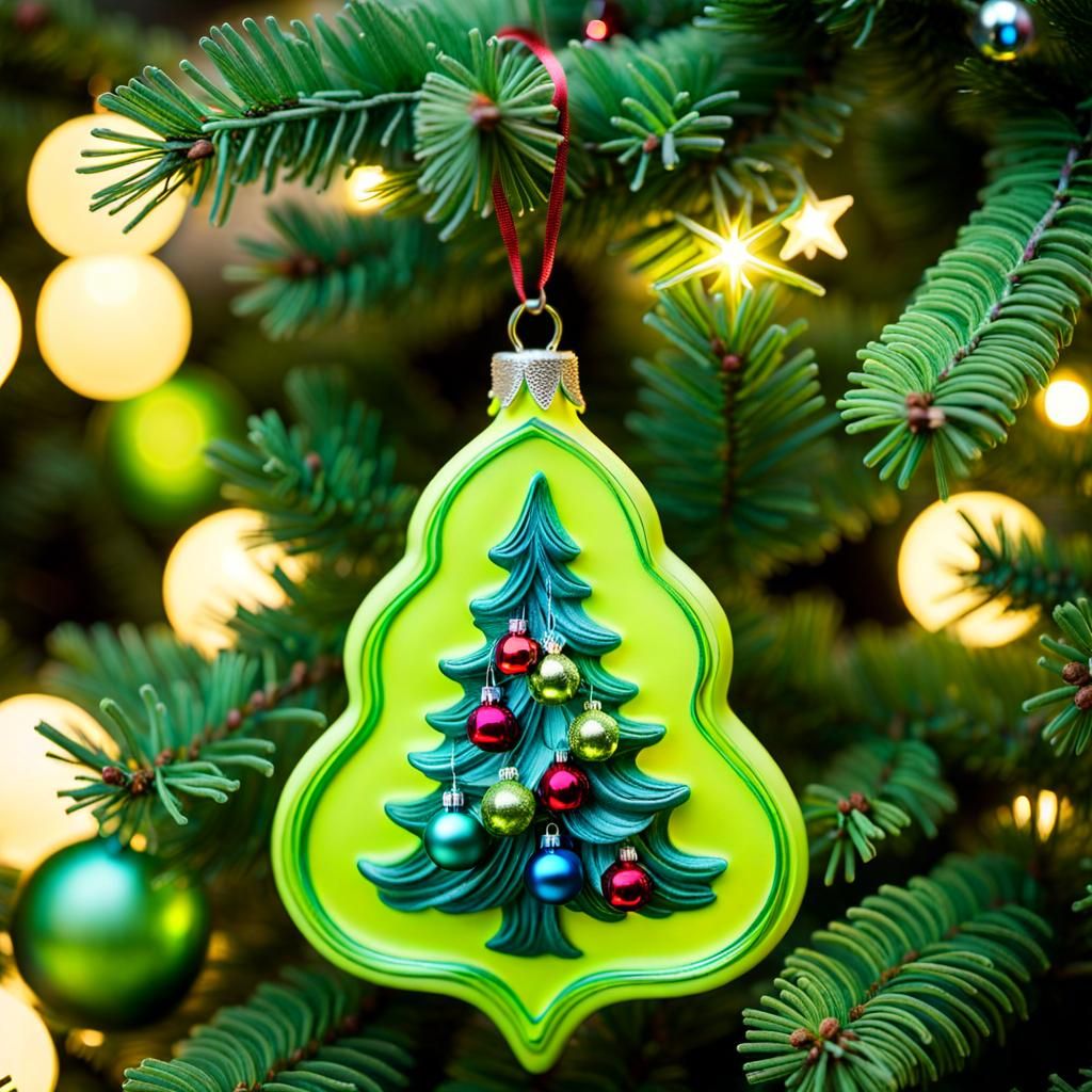 Whimsical Christmas Tree with Glowing Puppies and Kittens