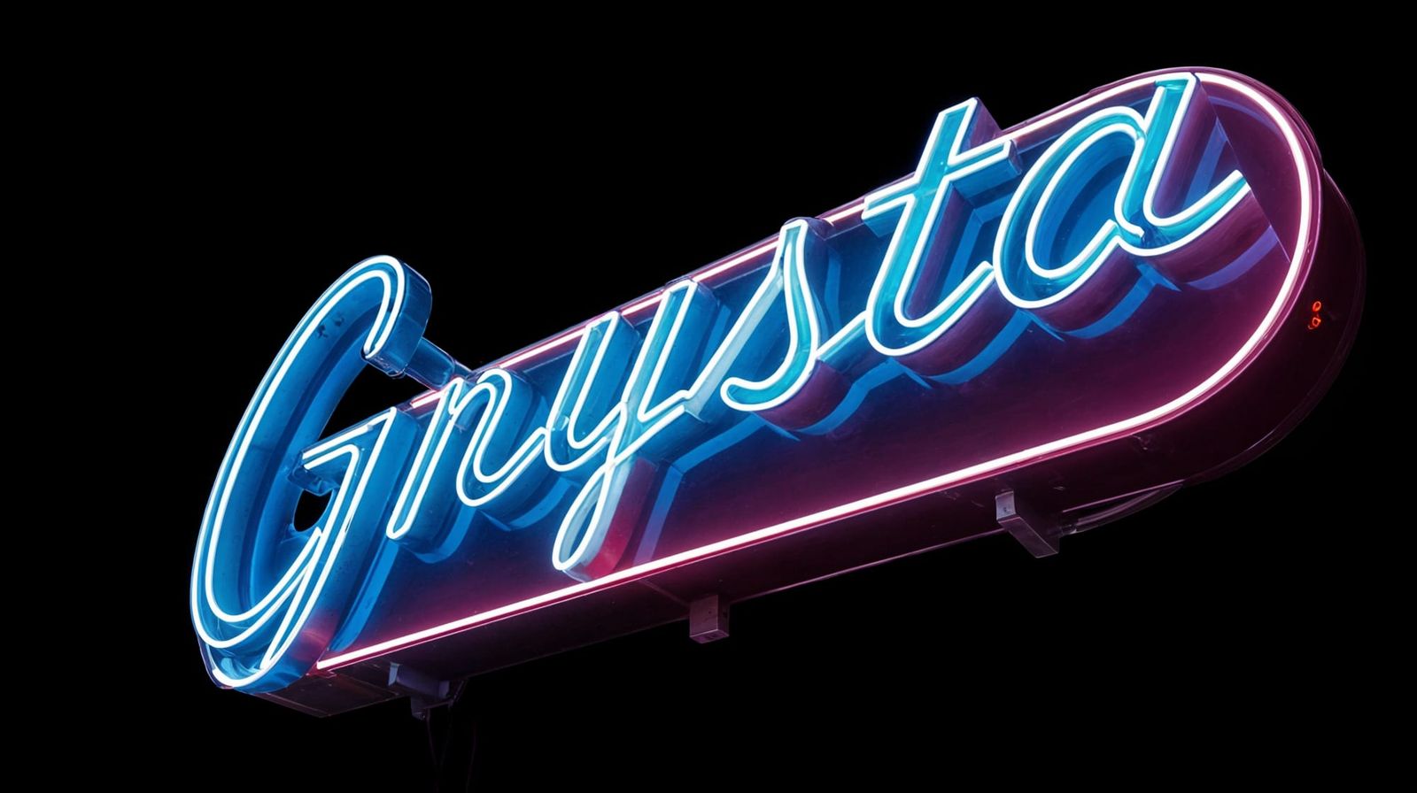 Retro Neon Sign with Electric Blue Glow