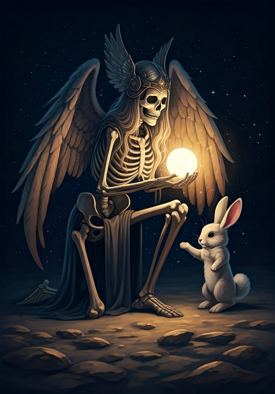 Starry Valkyrie Offers Orb to Bunny